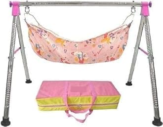 Baby Boy's & Girl's Folding Hammock with Steel Hangers & Mosquito Net (Black)