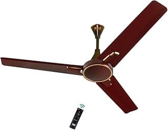KUHLPrima A1 900 mm BLDC 65% Power Saving BLDC Ceiling Fan With Remote | BEE 5 Star Rated & ISI Marked | High Air Flow | 5 Year Warranty | Brown | Free Installation