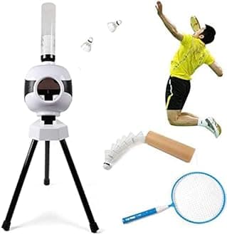 Portable Badminton Serve Machine, 40.1in Adminton Robot Shooting Machine, Badminton Pitching Training Machine for Indoor Outdoor Training Entertainment Practicing