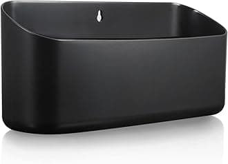 Picowe Magnetic Laundry Storage, Large Lint Holder Bin for Laundry Room, Space-Saving Trash Container Hanging on Dryer, Washer or Wall Mount Trash Bin (Black) (M)