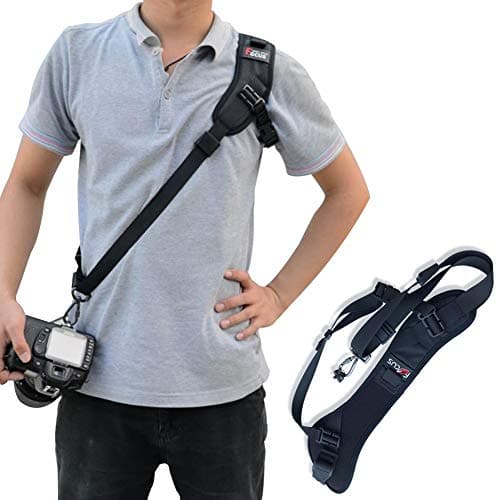 Quick Release Camera Strap Padded Shoulder Neck Sling Strap BeltCamera Harness,Extra Long Adjustable Shoulder and Safety Tether for Cameras Canon Nikon Sony SLR DV