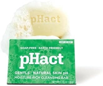 ANDREW LESSMAN pHact Moisture-Rich, Soap-Free Cleansing Bar Hint of Mint. Natural Skin pH. All Skin Types - Even Sensitive Skin. Hypoallergenic. Dermatologist Tested. 6 Pack 4.25 oz each