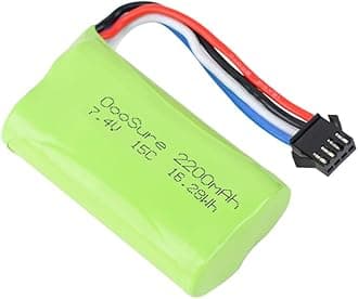 2200mAh 7.4V 15C Li-ion Rechargeable Batteries,SM3P/SM4P Connector Fits for Remote Control RC Boat Truck Crawler with 2S USB Charger (SM4P(Option B))
