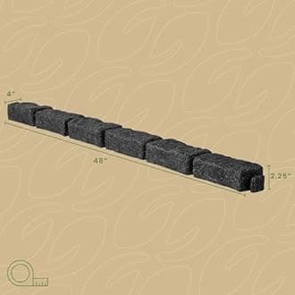 Beuta DIY No Dig Faux Stone Landscape Edging w/Anchoring Spikes, Flexible Brick-Sized Border for Driveways Yards Trees or Gardens, Each 6-Brick Section 47.5" L x 2.25" H x 3.75" W (4, Charcoal)