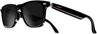 E13 Bluetooth Audio Smart Glasses for Men Women, Blue Light Blocking & Sunglasses Lens for Office Outdoor Sports Drive Hands-Free Calling, Easy Automatic Pairing (Black Lens)