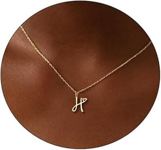CAROVO Initial Necklaces for Women, Dainty 14K Gold/Silver Letter Pendant Necklace Trendy Simple Cute Necklaces Monogram Name Choker Necklace Jewelry Gift