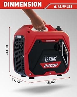 ERAYAK 2400W Gasoline Inverter Generator Power Equipment Portable Generator Quiet Lightweight Compact for Home RV Emergency Garden Outdoor