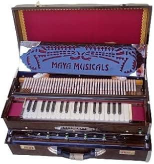 MAYA MUSICALS Harmonium Musical instruments 3.75 Octave 9 Scale Changer (with Coupler) Box Harmonium with 3 set of Palitana Reeds