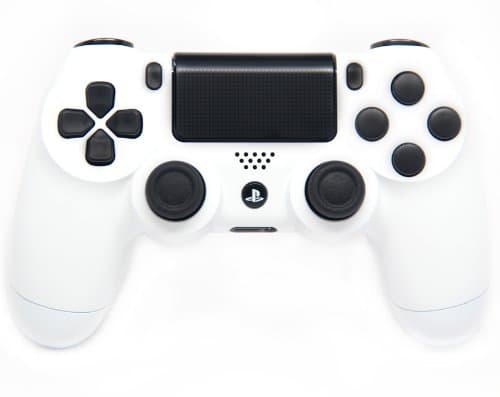 Glossy White Ps4 Rapid Fire Custom Modded Controller 40 Mods for All Major Shooter Games, Quick Scope, Sniper Breath, Burst Fire, Jump Shot and More