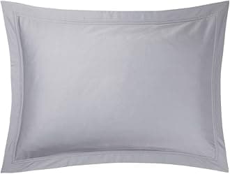 Yves Delorme Triomphe Platine (Platinum Grey) Standard 20 x 30 in Sham - Extra Soft and Warm Luxury Sheets, 100% Natural Organic French Bed Linens - Breathable and Durable