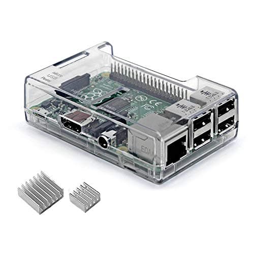 Raspberry Pi 3 b+ Case, Raspberry Pi 3 Model B+ Transparent Case with Raspberry Pi Heatsink for Raspberry Pi 3B+, 3B, 2B - Access to All Ports (Clear)