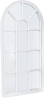 Window Style Mirror - Living Room Decor Hallway Home Panel Wall Glass 70cm Garden Modern | For Bathroom And Hallway Decoration | Stylish Mirror (White)