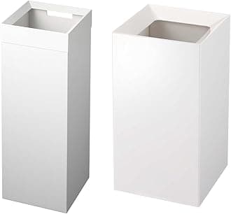YAMAZAKI Alloy Steel 4488 Tall 27 Liter & ABS Plastic 10 Liter Trash Cans