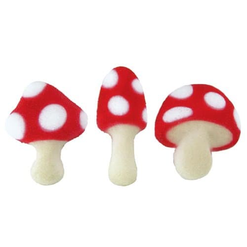 Toadstool Sugar Decorations Cookie Cake Cupcake 12 Count