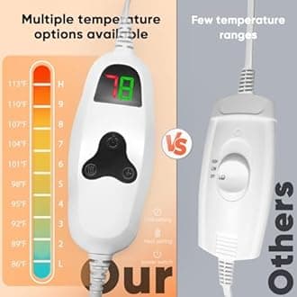 greenoak Heated Blanket Electric Full 72"X84", Heating Blanket with 10 Heat Levels 1/2/4/6/8 Hours Auto-Off, Soft Flannel Sherpa Warm Heater Christmas Blanket, Sea Blue