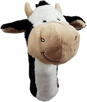 Daphne's Headcovers Novelty Animal Golf - Happy Cow Golf Driver Headcover, Black/White