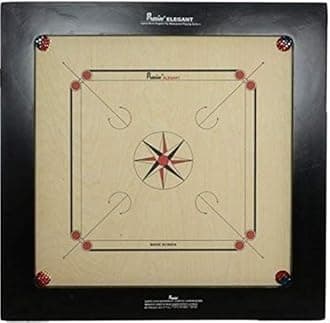 Precise Carrom Board Game Ply Wood with Coin, Striker & Powder Approved by Carrom Federation of India & International Carrom Federation - Jumbo 36mm