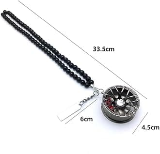 SEADEAR Car Rear View Mirror Pendant, Wheel Rim Car Charms with Bead Hanging Chain Car Rearview Mirror Accessories Car Decoration Interior Car Ornament Accessories Blue