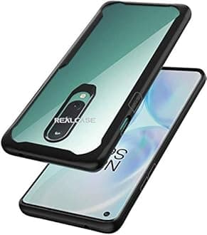 REALCASE OnePlus 8 Case Back Cover, Transparent Clear Gel Premium TPU Bumper [Shock Proof] [Scratch Resistant] Back Case for One Plus 8 / Oneplus 8 (B Black)
