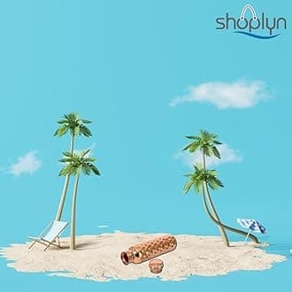 SHOPLYN Copper Water Bottle 100% Pure Anti Rust Anti Oxidant Leak Proof, Water Flask Kitchen Accessory Fancy Bottles For Office Gym & Travel - 950ml (Pack of 2(Diamond Bottle))