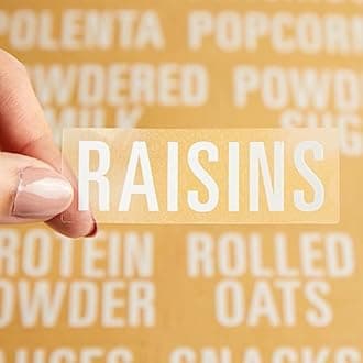 Talented Kitchen 224 Pantry Labels. All Caps Pantry & Fridge Mega Labels Set. 224 Food Jar Stickers Decal. Water Resistant Pantry Organization Storage (Set of 244ââ‚¬â€œ All Caps Bold White Pantry & Fridge)