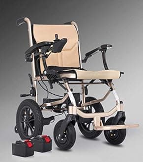 XHY Folding Electric Powered Wheelchair Supports up to 440lb, Weighs 45lb, Up to 12 Mile-Range with 2 Batteries, FDA Approved for Air Travel