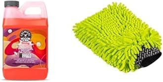 Chemical Guys CWS21564M Car Wash Starter Bundle - Sticky Snowball Ultra Snow Foam Car Wash Soap, 64 oz (.5 Gallon) Cherry Scent + Green Chenille Wash Mitt (2 Items) Works on Cars, Trucks, SUVs, & More