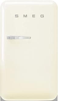 Smeg FAB10 50's Retro Style Aesthetic Refrigerator with 4.48 Cu Total Capacity, 2 Glass Shelves, LED Internal Light, 22-Inches, Cream Right Hand Hinge Made In Italy