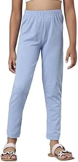 GO COLORS Girl's Slim Fit High Rise Cotton Ankle Length Leggings