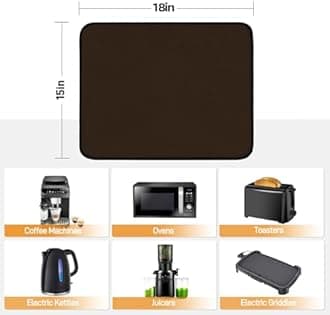 Heat Resistant Mat for Air Fryer, 15 x 18in Heat Resistant Mat for Countertop, Fireproof Silicone Countertop Protector Appliance Slider for Air Fryer, Coffee Maker, Toaster, Oven - Brown