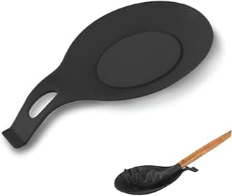 Flexible Silicone Kitchen Spoon Rest - Almond Shaped, Heat Resistant, Reusable Holder