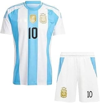 Messi 10 Football Jersey Tshirt 2024 with Printed Shorts for (Men,Kids & Boys)