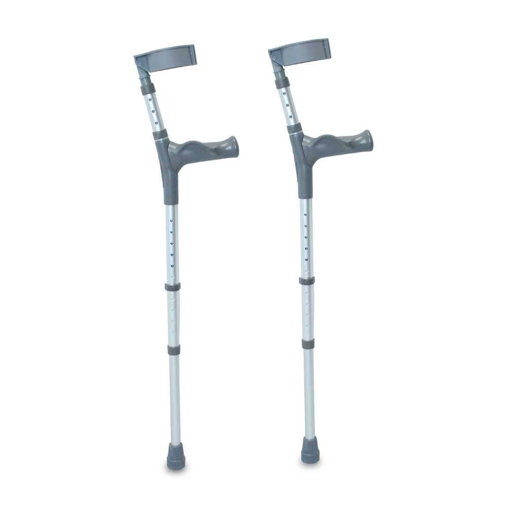 NRS Healthcare Double Adjustable Crutches with Comfy Handle, Regular Height - Pair