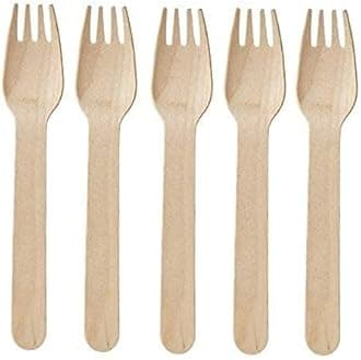 [ Pack of 50pcs, 140mm] Disposable Wooden Forks | Wooden Dining Tableware Fork Set | Ideal for Birthday, Wedding, Events & Party