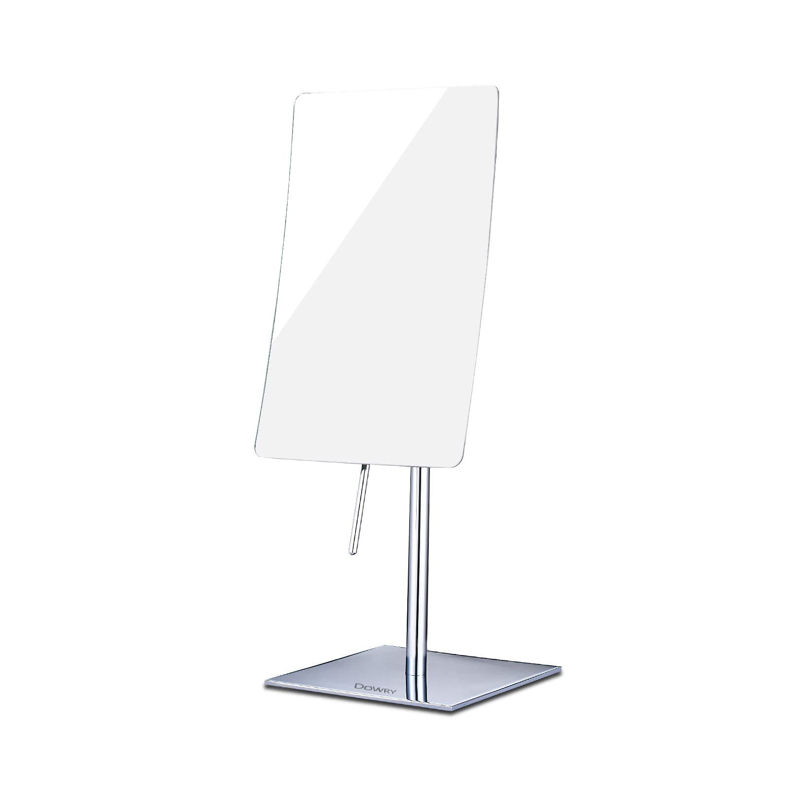 DOWRY 8 Inch 3X Magnified Tabletop Rectangular Adjustable Makeup Mirror,304 Stainless Steel, Gifts for Women Wife Mom Teengirls Polished Chrome (3X)