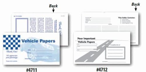 Vehicle Document Wallets-#4712 (50/Pack)