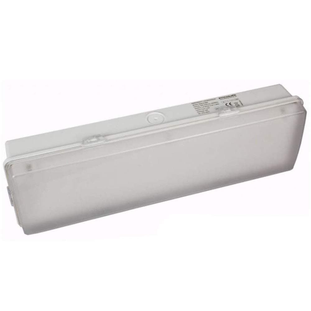 LED Emergency Maintained/Non-Maintained Bulkhead Light Ideal as a fire exit Light (Stickers provided). EM3 NM3 M3 E3M 3 Hour Sign Fitting with Green Legend Kit