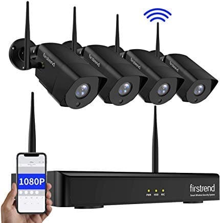 [2019 Newest] Wireless Security Camera System with Night Vision,Firstrend 8CH 1080P Home Security Camera System with 4pcs 1080P HD Wireless Outdoor Security Camera,No Hard Drive