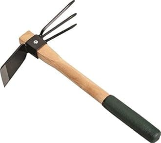 Edward Tools Hoe and Cultivator Hand Tiller - Carbon Steel Blade - Heavy duty for loosening soil, weeding and digging - Rubber ergo grip handle - Rust proof