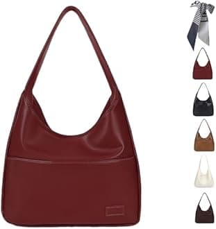 Shoulder Bag, Vegan Leather Trendy Soft Maya Tote Bag, College Tote Leather Hobo Handbag, Faux Leather Tote Bag Large Slouch