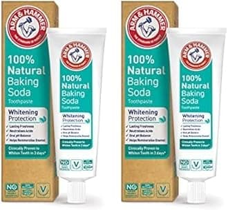 100% Natural Baking Soda Whitening Protection Toothpaste, 75ml (Pack of 2)