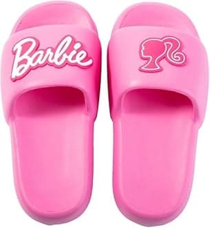 Barbie Collection Bath Slippers (35-36) - Kids' House Shoes, Girls' Bathroom Slippers, Pink Barbie Home Footwear