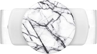 PopSockets: PopGrip Slide Stretch Non-Adhesive Phone Stand & Grip with Square Edges and a Swappable Top - Compatible with Most Phones - White Dove Marble