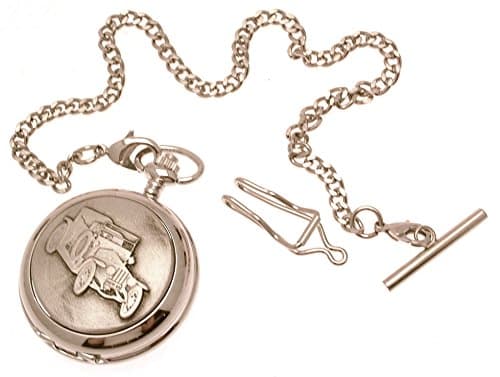 Solid Pewter Fronted Silver Ghost Rolls Royce Design 41 Mother of Pearl Quartz Pocket Watch