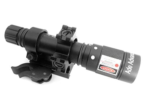 Ade Advanced Optics Adjustable Green Laser Flashlight Designator Illuminator Switch and QD Mount, Class IIIR laser product, <5mW power output