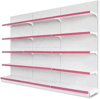 Lukia Adjustable Addon Wall Rack Powder Coating for Kitchen, Supermarket, Shops and Book Shelf 190 * 90 cm (6.2 FEET X 3 FEET) 5 Shelves Set of 3