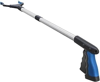 32"/81cm Power Grip T9, Litter Picker, Wide Jaw, Foldable Grabber Tool, Steel Cable, with 96 Grip Points for Firm Grip, with Magnet,