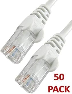 25m WHITE Network Cable - CAT5e - RJ45 - Ethernet - Patch - LAN - Router - Modem - 10/100 50 PACK