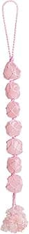 iSTONE Hanging Ornaments Natural Rose Quartz Ornaments Home Decor Gemstones Reiki Feng Shui Ornament Window Wall Ornament