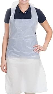 Osler & Walsh Premium Disposable Aprons for Women & Men (White, 1000 Pack), 700mm x 1170mm Polyethylene Aprons for Adults, 16 Microns Flat Packed Bulk Aprons (NHS size and spec)